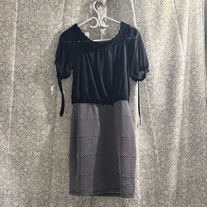 Enfocus Studio Black and White Midi Dress